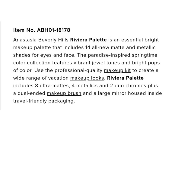 ๐ฝ๐ฒ๐ฝ ๐ ANASTASIA BEVERLY HILLS Riviera Palette - Picture 6 of 8